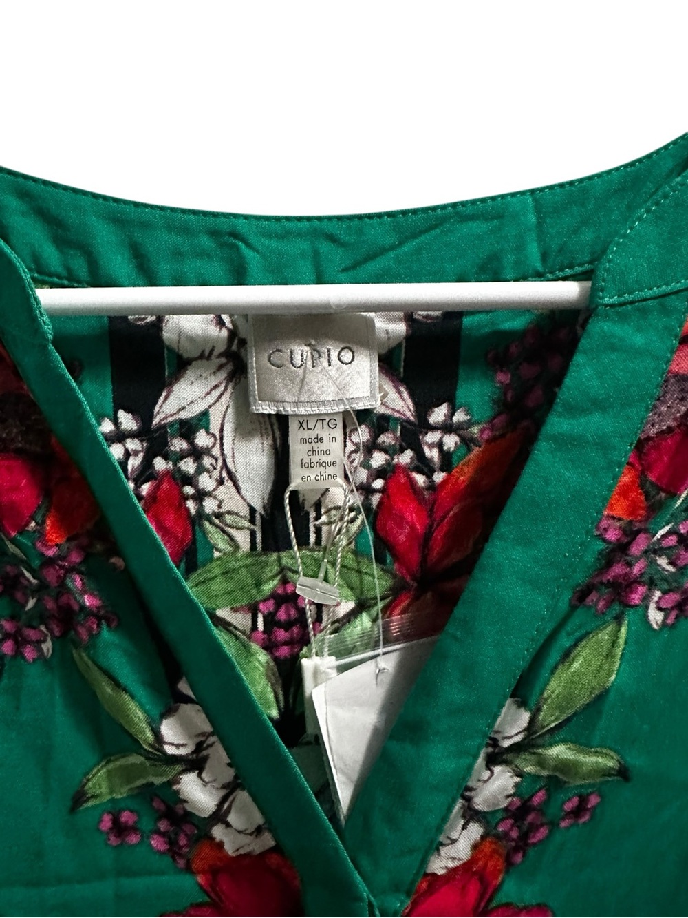 Cupio Green Floral V-Neck Dress size XL NWT - Picture 4 of 6